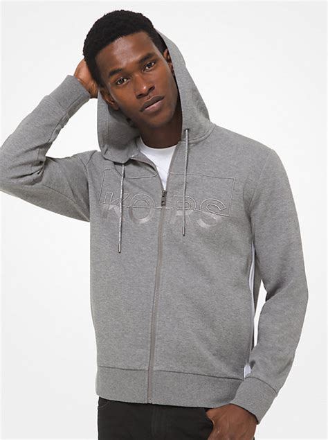 olive michael kors solid nylon hoody|KORS Cotton Blend Hoodie .